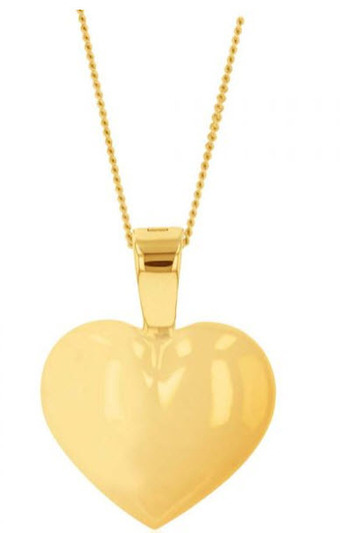 Shiels 9ct yellow gold plain heart pendant offer