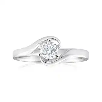 Shiels 9ct white gold solitaire ring with 0.3 carat 6 claw set diamond offer