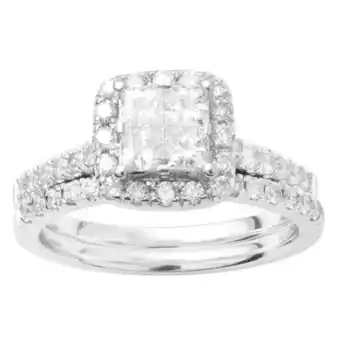 Shiels Seamless love 9ct white gold bridal set ring with 1.20 carat of diamonds offer