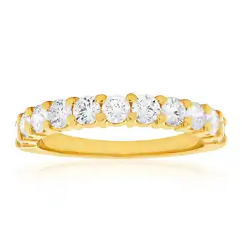 Shiels 18ct yellow gold ring with 10 brilliant cut diamonds totalling 1 carat offer