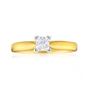 Shiels 18ct yellow gold solitaire ring with 0.5 carat diamond offer
