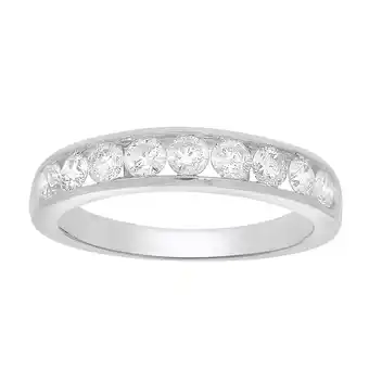 Shiels 9ct white gold 1 carat diamond ring with 9 diamonds in channel setting offer