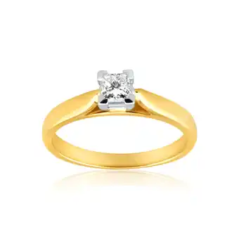 Shiels 18ct yellow gold solitaire ring with 0.3 carat diamond offer