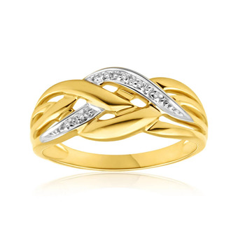 Shiels 9ct yellow gold diamond ring set with 5 brilliant diamonds offer