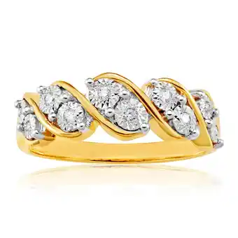 Shiels 9ct yellow gold diamond ring set with 10 beautiful brilliant diamonds offer
