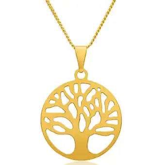 Shiels 9ct yellow gold silver filled tree of life 25mm pendant offer