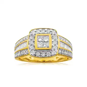Shiels 9ct yellow gold 1 carat diamond ring set with 76 stunning diamonds offer
