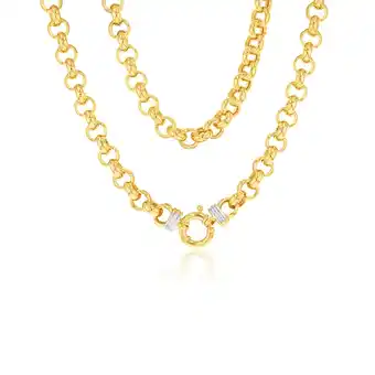 Shiels 9ct yellow gold silver filled cubic zirconia belcher darling 50cm chain offer