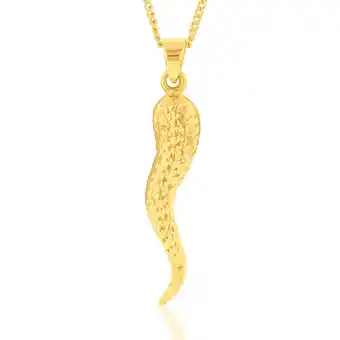 Shiels 9ct silverfilled yellow gold italian horn pendant offer