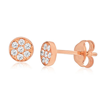 Shiels 9ct yellow gold silver filled cubic zirconia round 5.5mm stud earrings offer