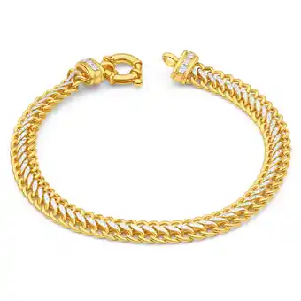 Shiels 9ct yellow gold silver filled cubic zirconia mesh bracelet offer