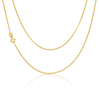 9ct yellow gold silver filled 50cm curb chain 30 gauge