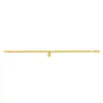 Shiels 9ct yellow gold silver filled heart drop curb bracelet offer