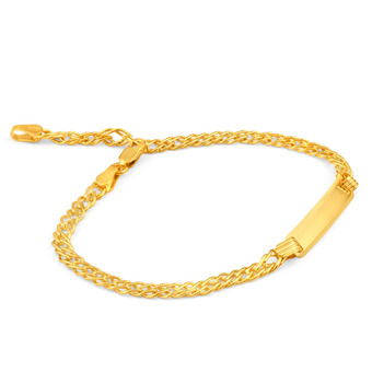 Shiels 9ct yellow gold silver filled id extender 19cm curb bracelet offer