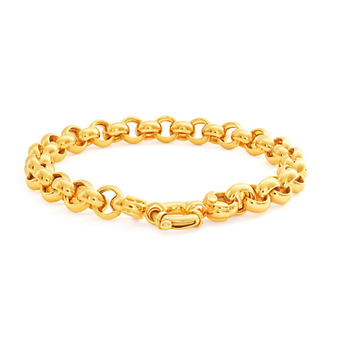 Shiels 9ct charming yellow gold silver filled belcher bracelet offer