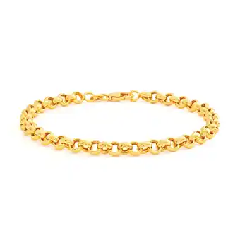 Shiels 9ct superb yellow gold silver filled belcher bracelet offer