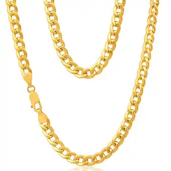 Shiels 9ct superb yellow gold copper filled curb chain offer