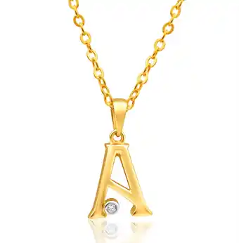 Shiels 9ct yellow gold pendant initial a set with diamond offer