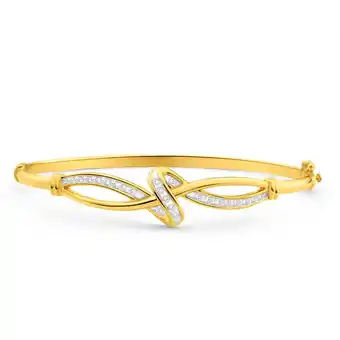 Shiels 9ct superb yellow gold diamond bangle offer