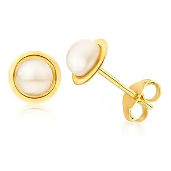 Shiels 9ct yellow gold 4mm freshwater pearl stud earrings offer
