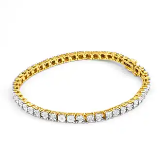 Shiels 9ct charming 1/4 carat yellow gold diamond 18cm bracelet offer