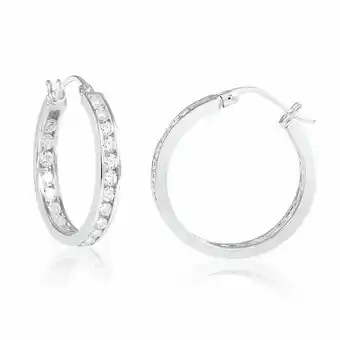 Shiels Sterling silver cubic zirconia 18mm hoop earrings offer