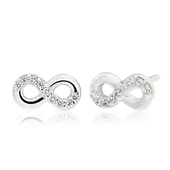 Shiels Sterling silver cubic zirconia infinity stud earrings offer