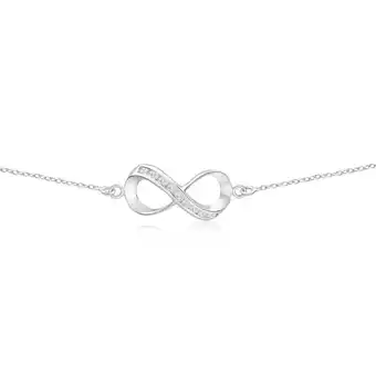 Shiels Sterling silver cubic zirconia infinity trace bracelet 19cm offer