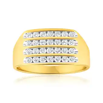 Shiels 9ct yellow gold diamond ring set with 28 brilliant cut diamonds offer