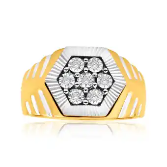 9ct yellow gold diamond ring set with 7 diamonds