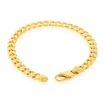 Shiels 9ct yellow gold copper filled curb 22cm bracelet 190gauge offer