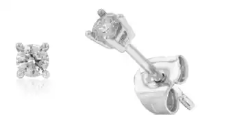 9ct white gold 0.15 carat diamond stud earrings