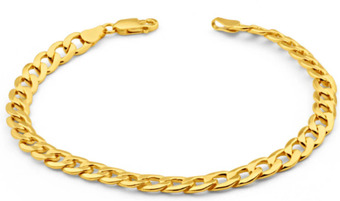 Shiels 9ct yellow gold copperfilled 21cm curb bracelet 150 gauge offer