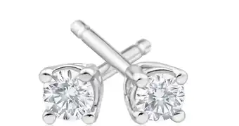 Shiels 9ct white gold impressive diamond stud earrings offer