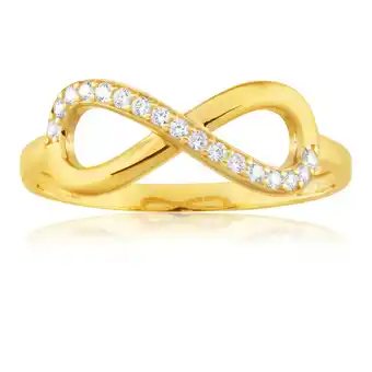 Shiels 9ct yellow gold cubic zirconia infinity ring offer