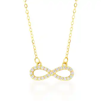 9ct yellow gold 45cm zirconia infinity necklet