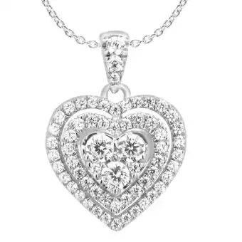 Shiels 9ct white gold divine 1 carat diamond heart pendant on 45cm gold chain offer