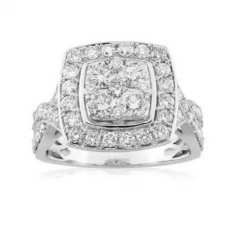 Shiels 9ct white gold diamond ring set with 57 beautiful diamonds offer