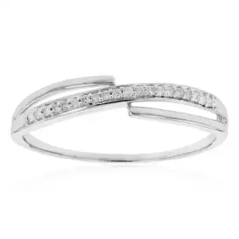 Shiels 9ct white gold fashion ring set with 20 white diamonds offer