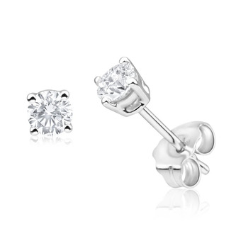Shiels 9ct white gold fashionable diamond stud earrings offer