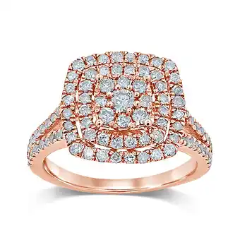 Shiels 9ct rose gold 1 carat diamond dress ring offer