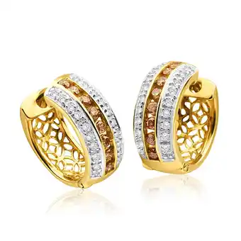 Shiels Australian diamond 9ct yellow gold diamond hoop earrings offer
