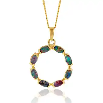 Shiels 9ct yellow gold 5x3mm triplet opal circle of life pendant offer