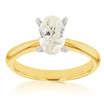 Shiels 18ct white gold diamond ring with 1 carat oval champagne australian diamond offer