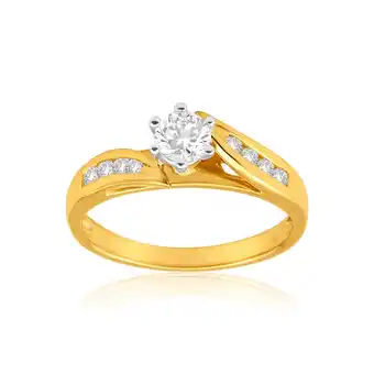 Shiels 18ct yellow gold ring with 8 brilliant cut diamonds totalling 0.5 carats offer