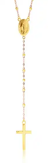 Shiels 9ct yellow gold 45cm rosary cross chain offer