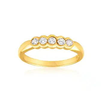 Shiels 9ct yellow gold diamond ring set with 5 brilliant diamonds offer