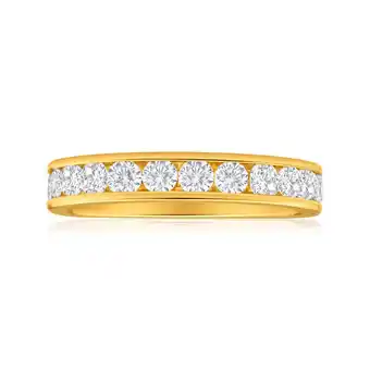 Shiels 18ct yellow gold ring with 1 carat of channel set diamonds offer