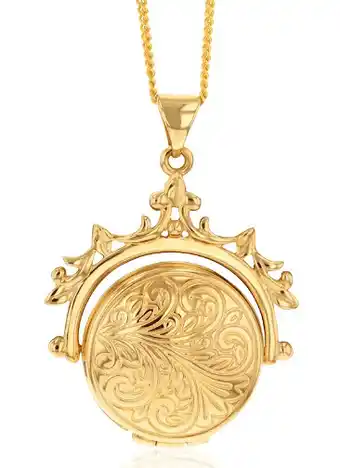 Shiels 9ct silverfilled yellow gold spinner locket pendant offer