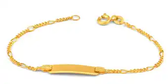 Shiels 9ct solid yellow gold figaro 5:1 link with id 16cm bracelet offer